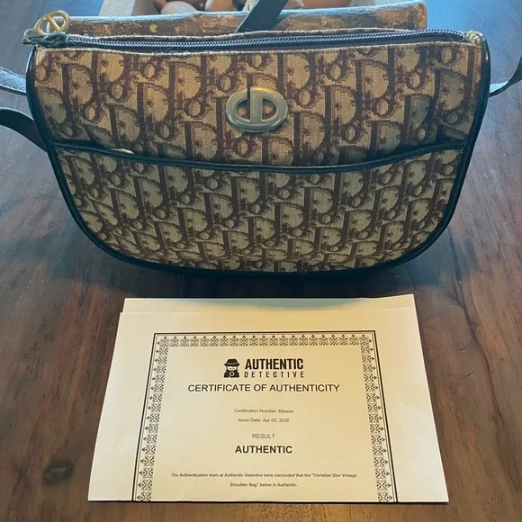 Christian Dior Brown Monogram shoulder Bag with COA - Picture 5 of 7